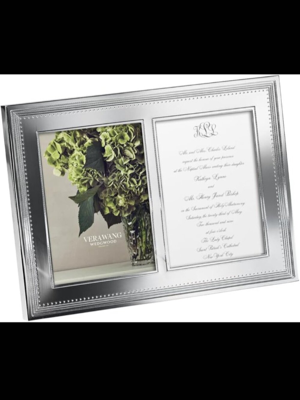 NEW real SILVER-PLATED Vera Wang Wedgwood Grosgrain keepsake photo frame